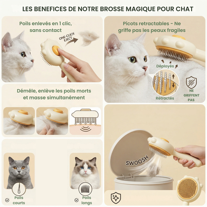 Accessoire toilettage chat brosse ergonomique